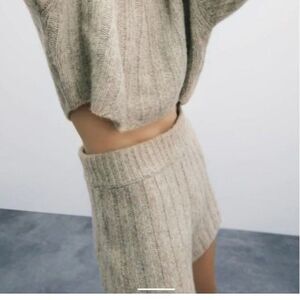 NWT Zara Wool Blend Ribbed High Waisted Shorts